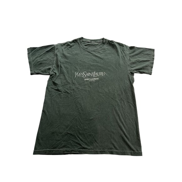 Yves Saint Laurent Logo T-Shirt in Green - Picture 1 of 4